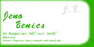 jeno benics business card